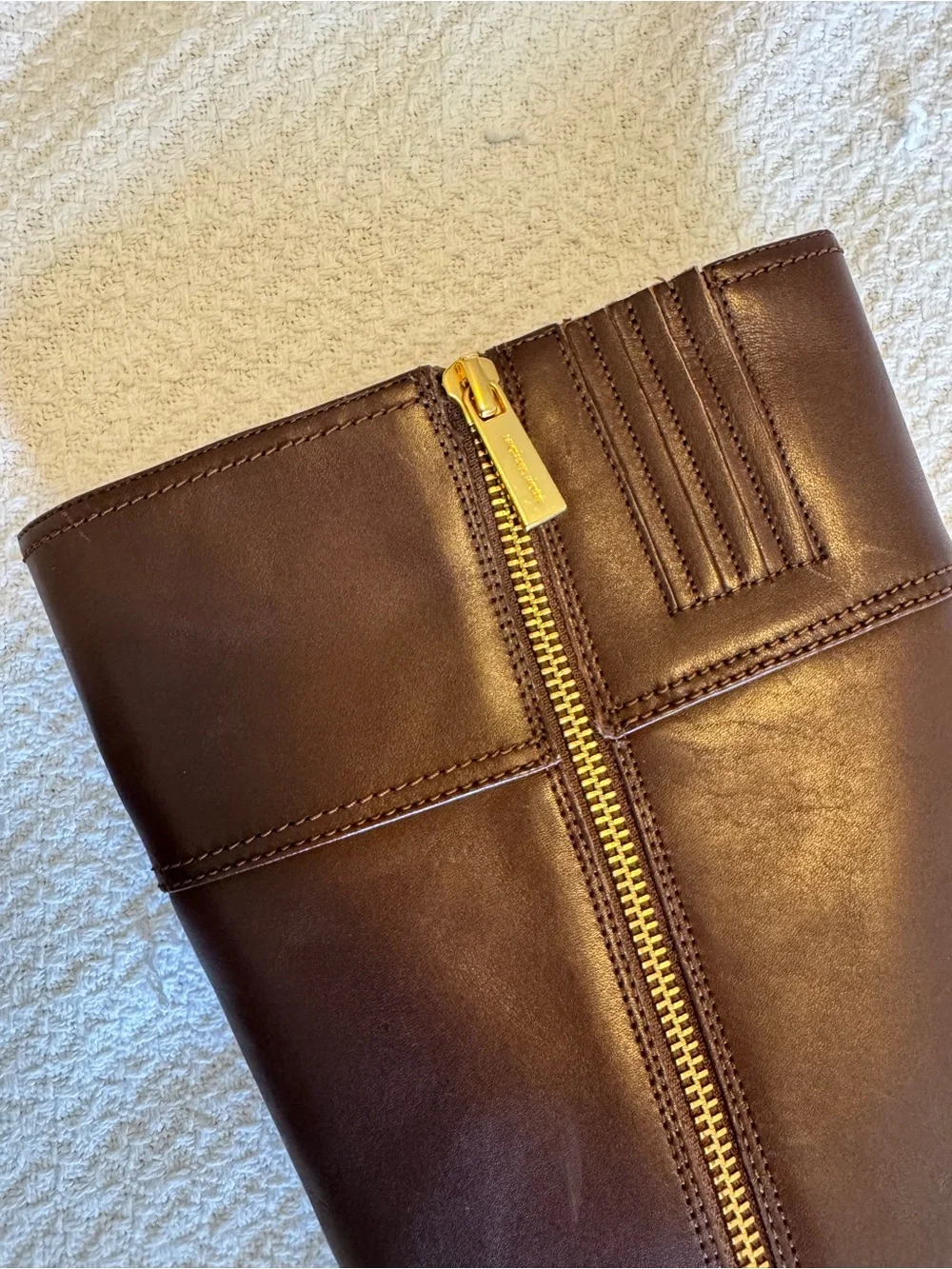 Michael Kors Chocolate Brown Leather Knee-High Riding Boots
